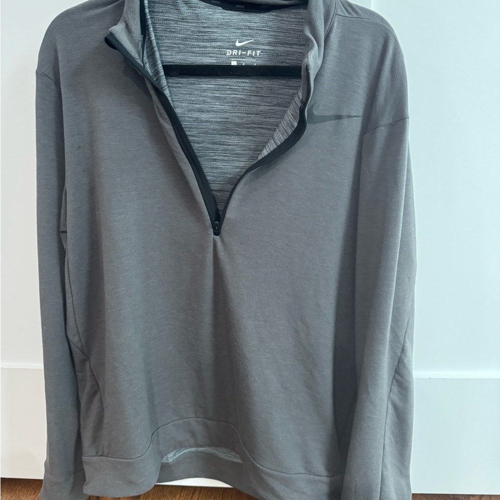 Nike Men's Zip-Up Gray Sweater